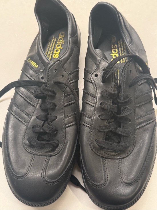 adidas Shoes - adidas Samba Women's Black Sneakers with Gold Accents NEW 8.5w
